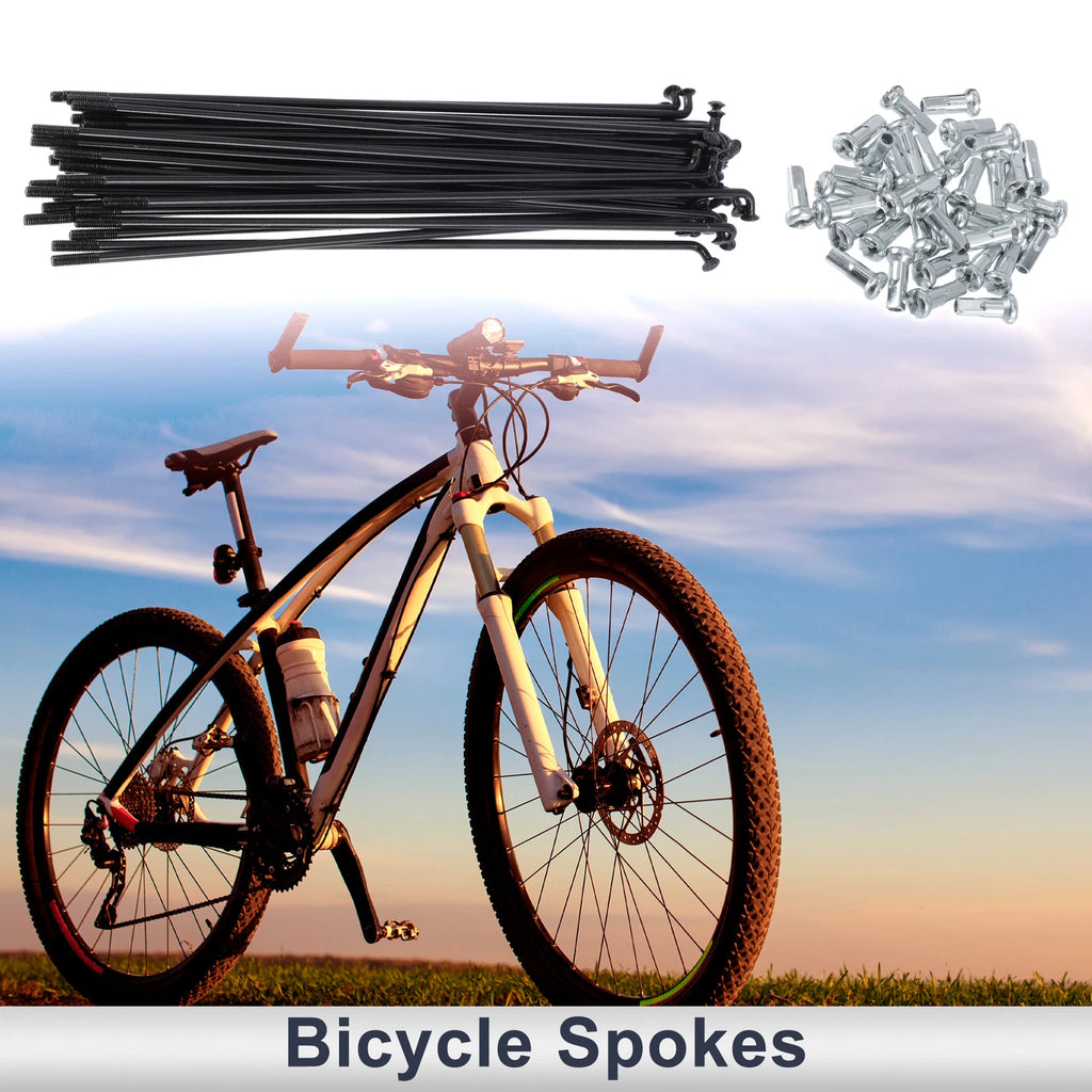 Bicycle Spokes Nipple Set 13G 148mm Steel Black Universal (45)