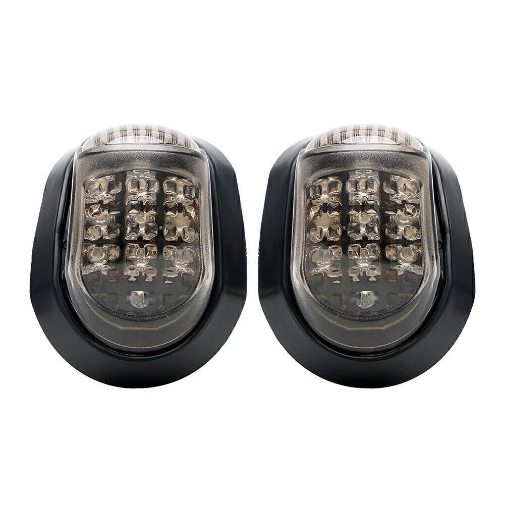 2X Flush Mount Turn Signal Amber 9 LED Indicator Light Universal