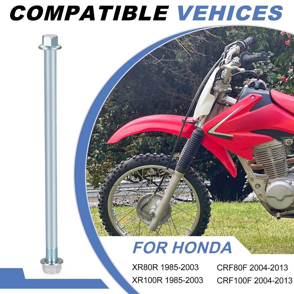 Rear Axle Bolt with Nut for Honda XR 80R 100R (1985–2003) / CRF 80F 100F (2004–2013)