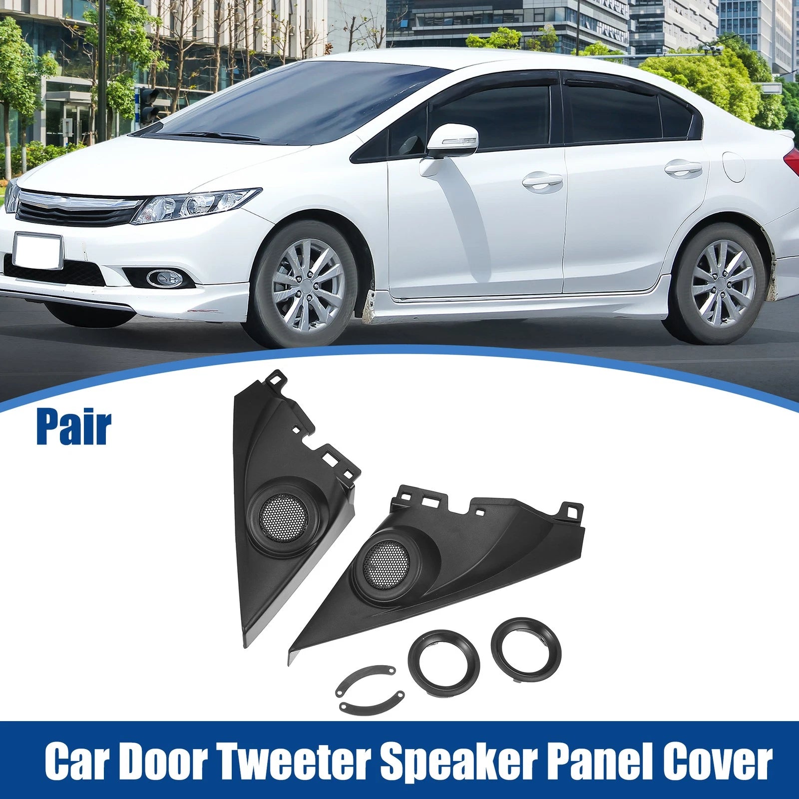 Door Tweeter Speaker Panel Cover Trim Pair for Honda Civic (2016–2019)