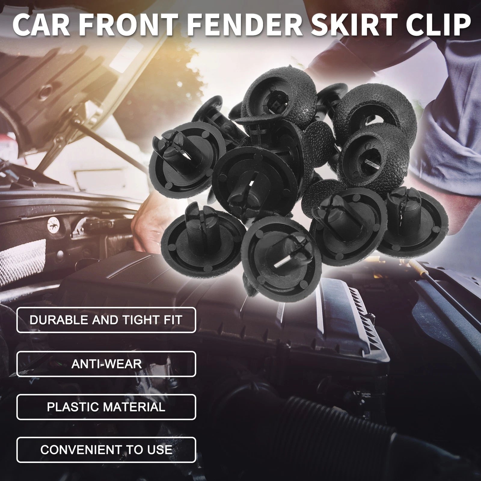 Front Fender Skirt Clip Replacement Set for Toyota 4Runner Avalon (10 Pcs) (2010–2020)