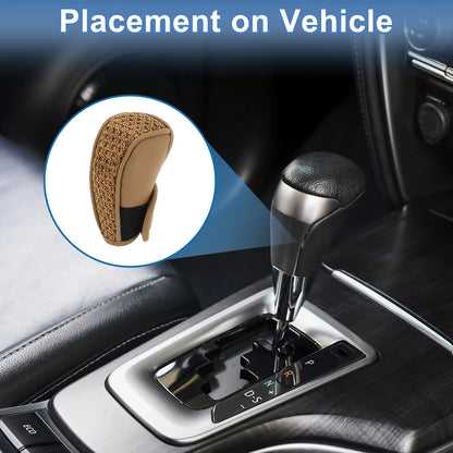 1 Pc Manual Gear Shift Knob Cover for Universal SUV Truck (Black, Brown)