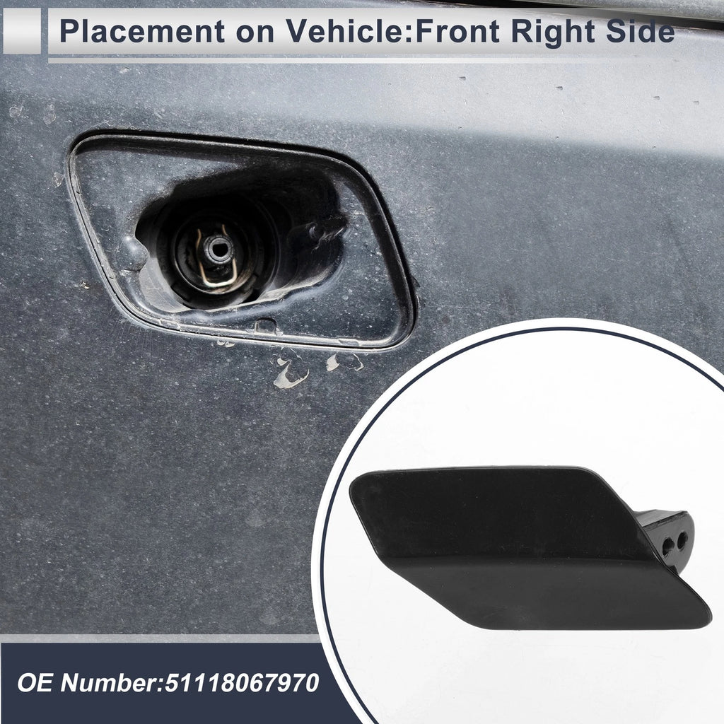 Front Right Bumper Headlight Washer Nozzle Cover Cap for BMW 320i (2005–2012)