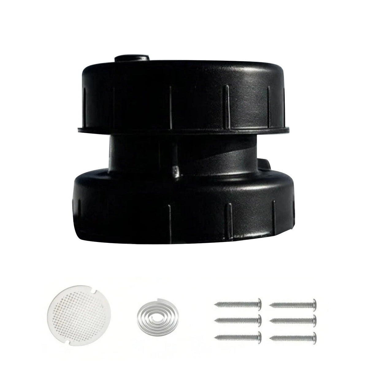 Black Aluminum Vent Cover for RV Roof Sewer Pipe (Includes Adhesive Tape & Screen)
