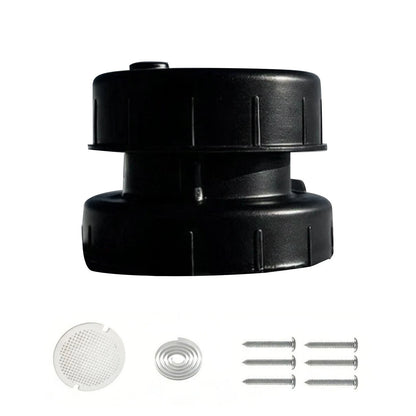 Black Aluminum Vent Cover for RV Roof Sewer Pipe (Includes Adhesive Tape & Screen)