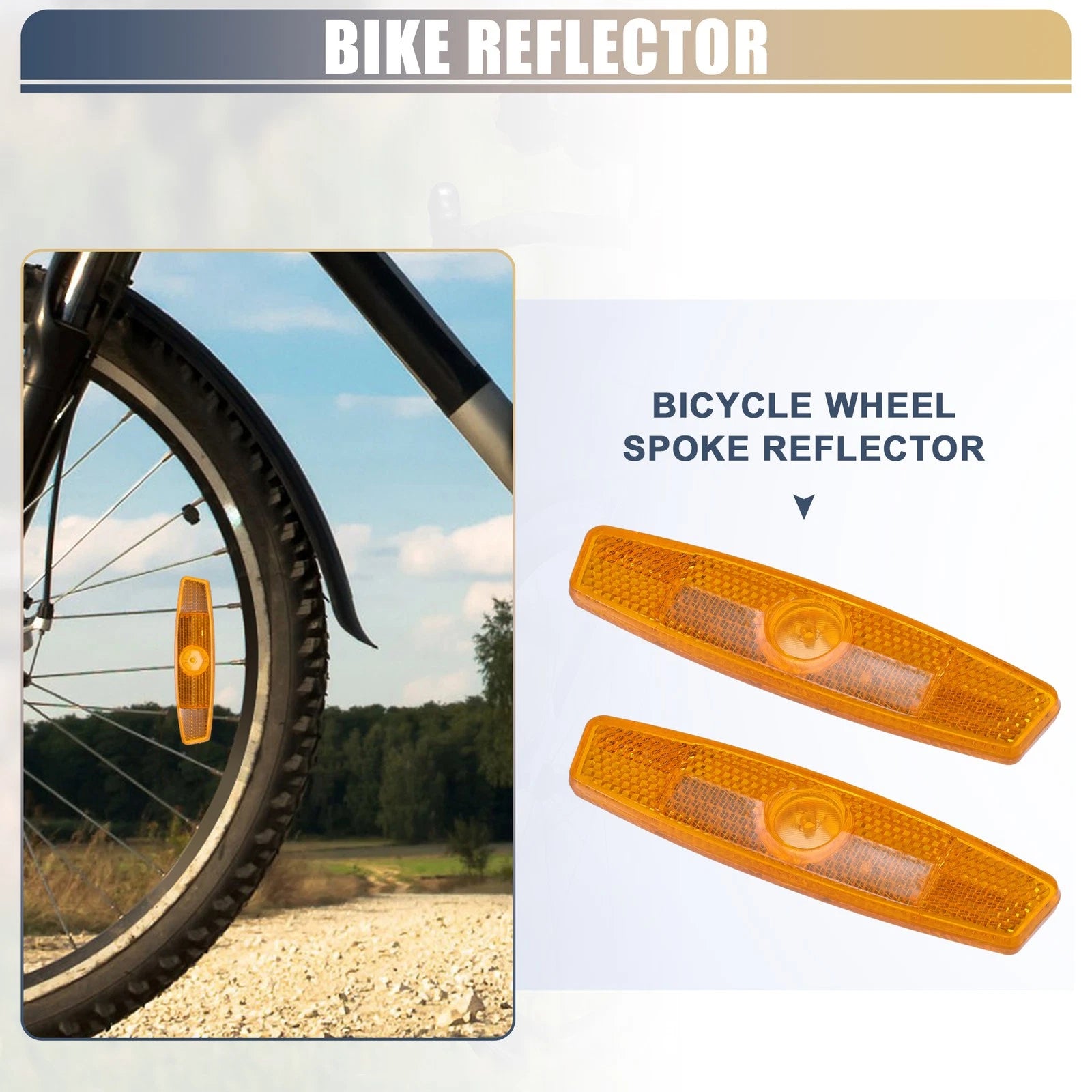 4pcs Bike Reflectors Bicycle Warning Reflector ABS Yellow for Universal Use