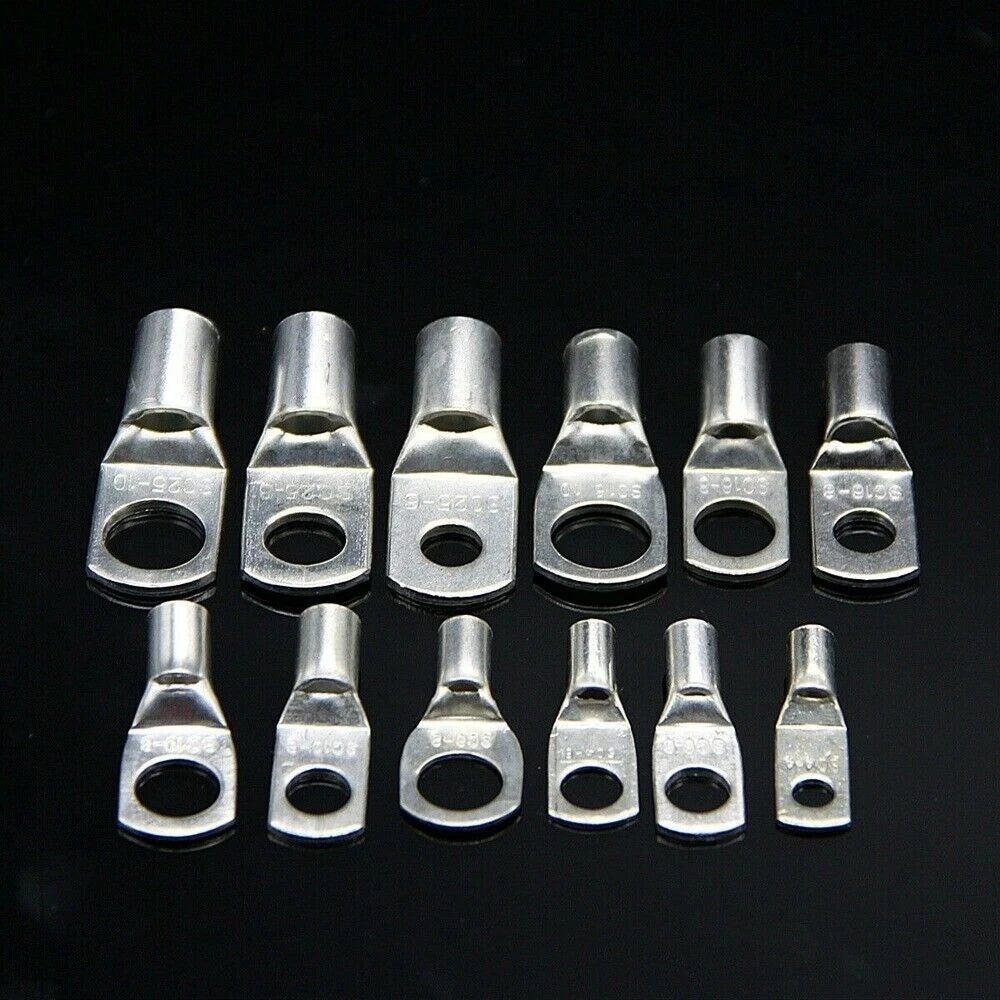 100Pcs Crimp Connectors Kit for Battery Welding Cable Lug Ring