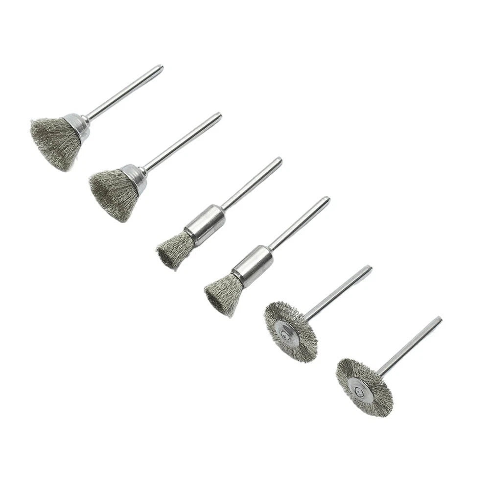 12Pcs Wire Brushes for Rotary Tool (3mm 5-8mm Bowl Type)
