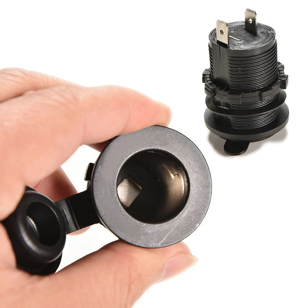 12V Car Charger Outlet with Retaining Nut for Panel Mounting