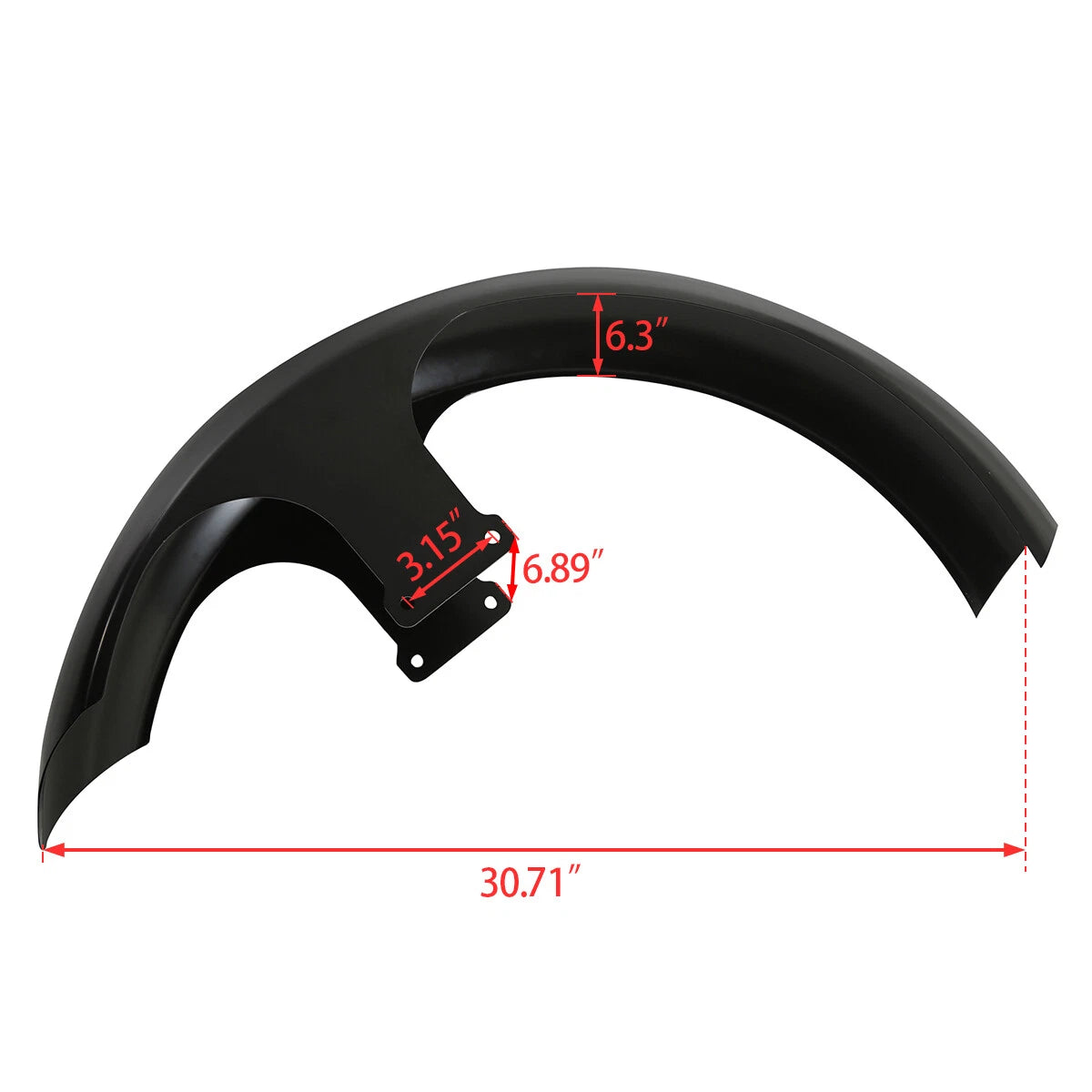 21" 26" Wheel Wrap Front Fender for Harley Touring Street Glide (Unpainted Black)