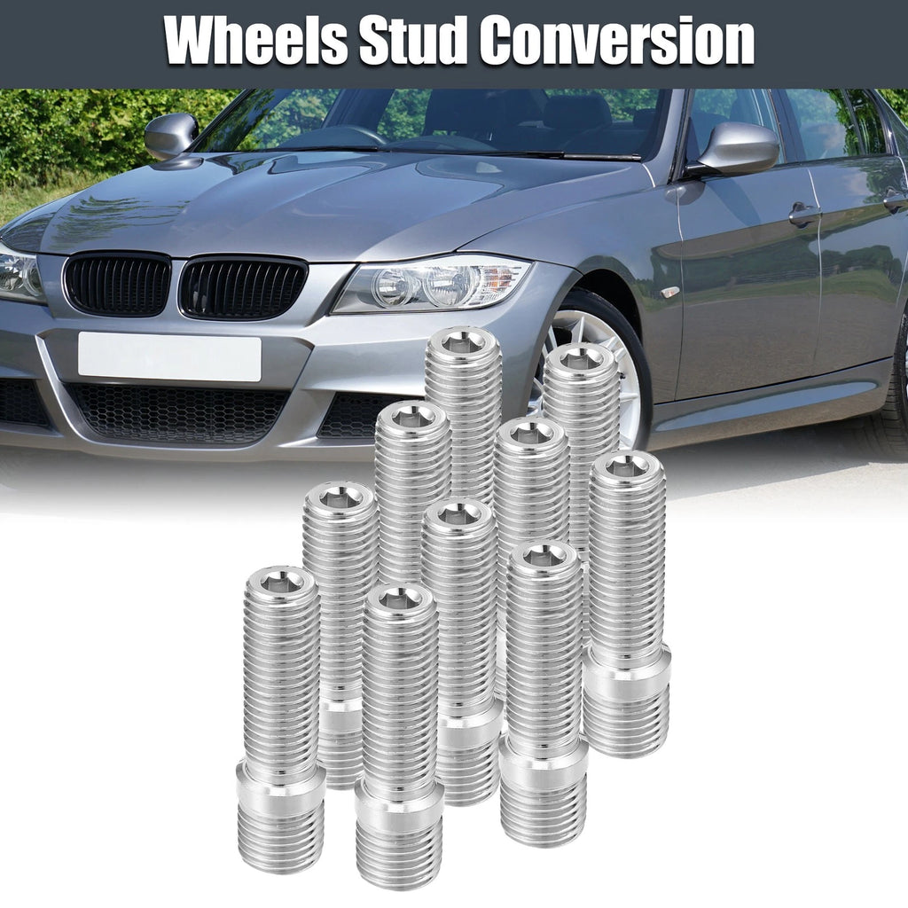 10 Lug Wheel Studs M14x1.5 to M12x1.5 50mm Replacement for Audi (2005–2015)