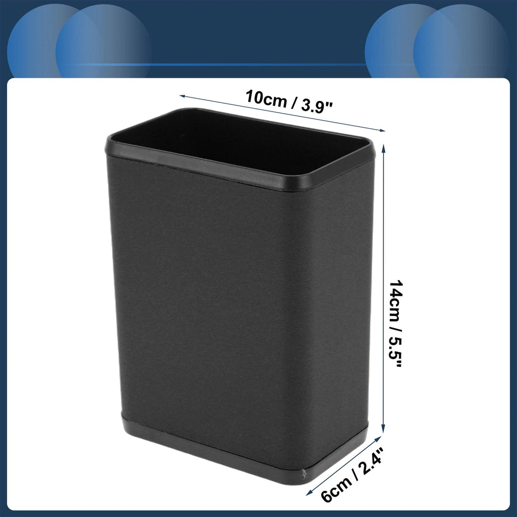 Auto Trash Can for Universal Vehicles (Faux Leather, ABS, Black)