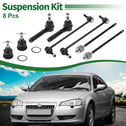 8pcs Front Suspension Kit Tie Rod End Sway Bar Link for Volkswagen Routan (2009–2019)