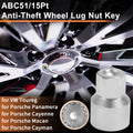 Wheel Lock Lug Nut for VW Touareg (2004–2017) - ABC51/15Pt Key Socket Tool