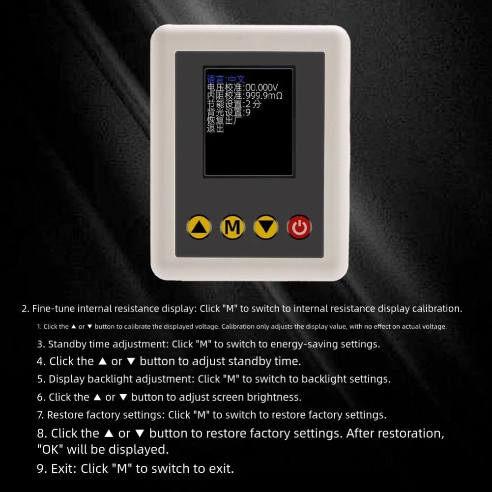 Battery Internal Resistance Tester for Automotive (Handheld, Auto Shutdown)