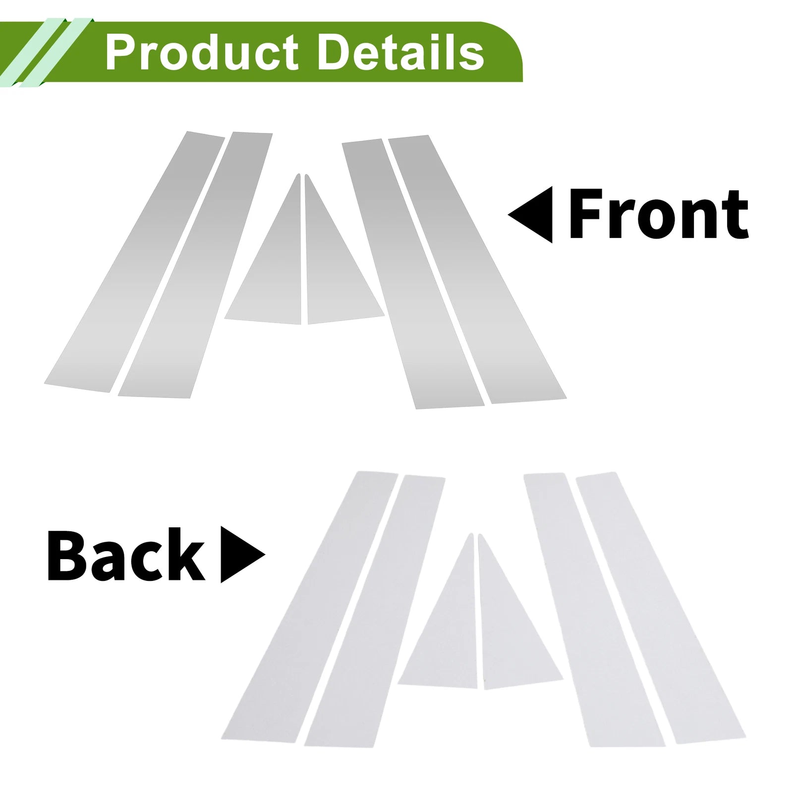 6 Pcs Pillar Window Trim for Chevy Captiva (2006–2015) Silver Tone