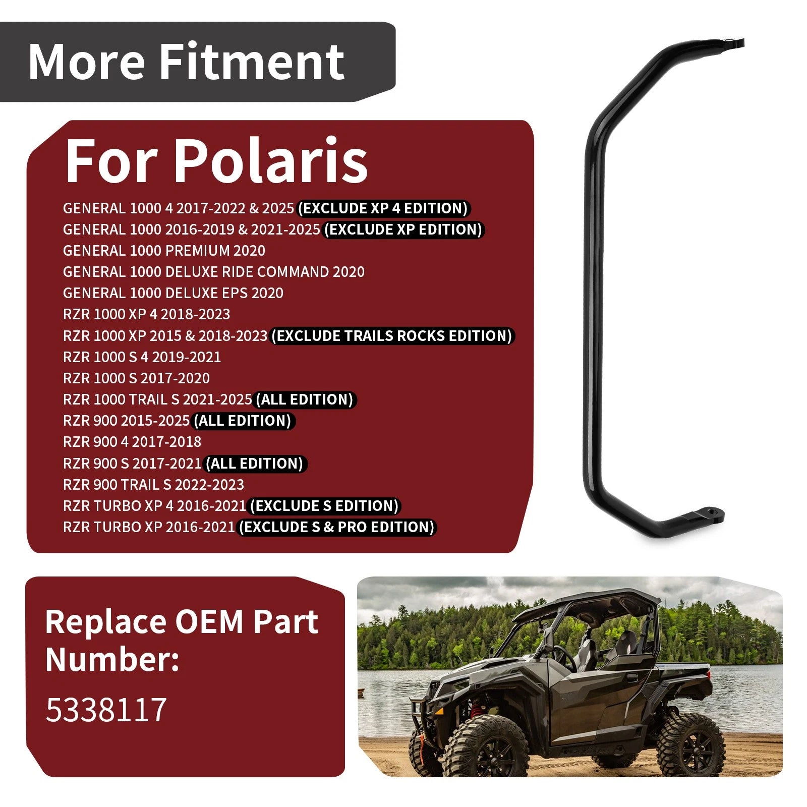 Heavy Duty Stabilizer Sway Bar for Polaris General 1000 (2016–2019, 2021–2025)