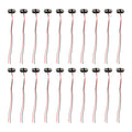 20pcs T Type 9V Snap Clip Connector with Cable - Black Hard Shell