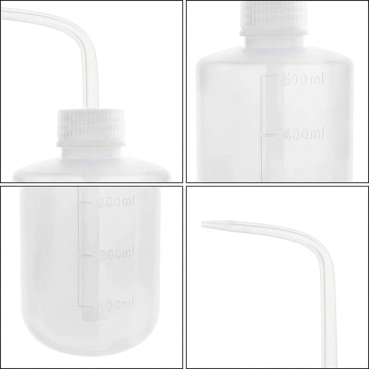 6X 500ml Plastic Safety Wash Bottles for Lab Use (Squeeze, LDPE)