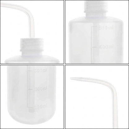 6X 500ml Plastic Safety Wash Bottles for Lab Use (Squeeze, LDPE)