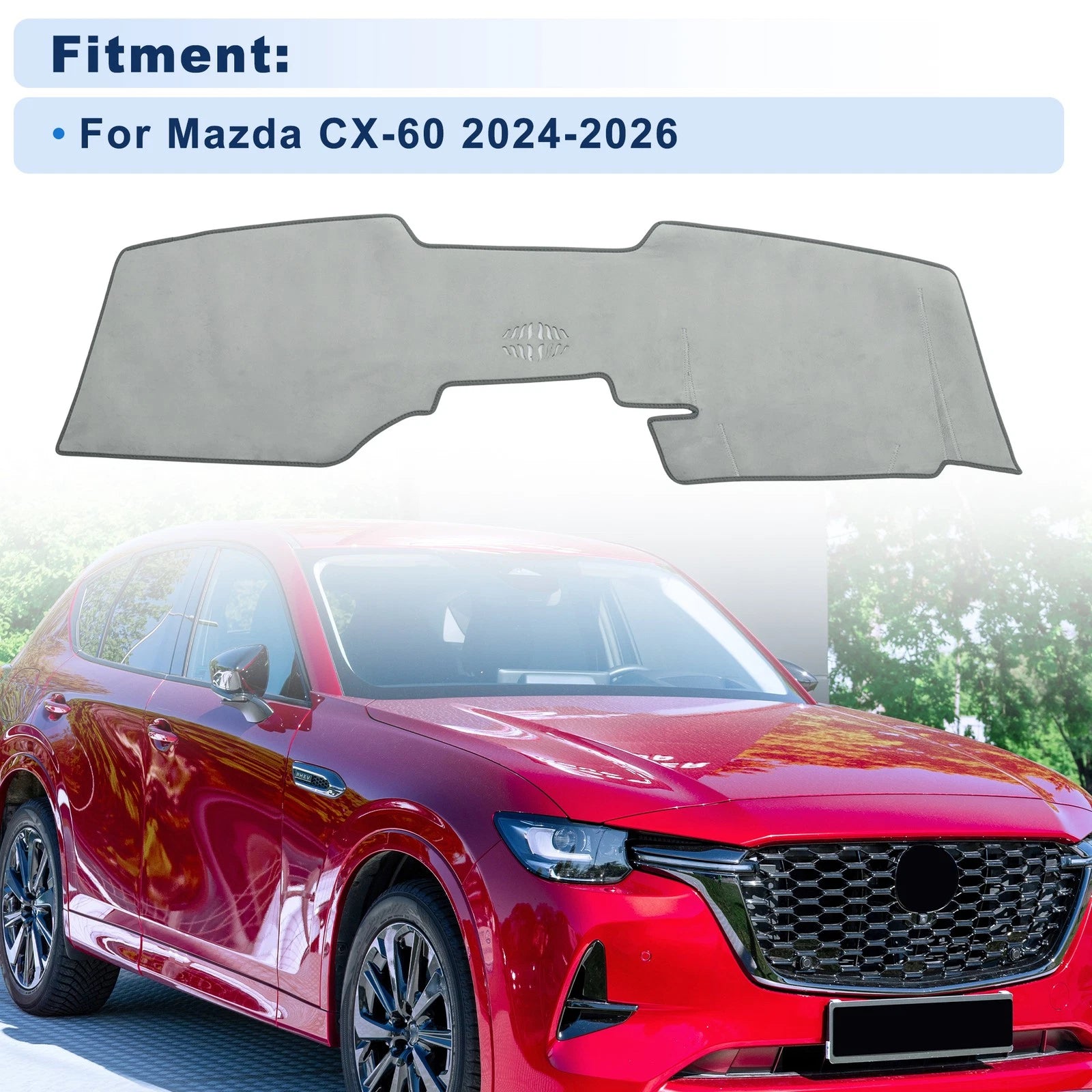 Dash Cover for Mazda CX-60 (2024–2026) Without HUD Flannel Gray
