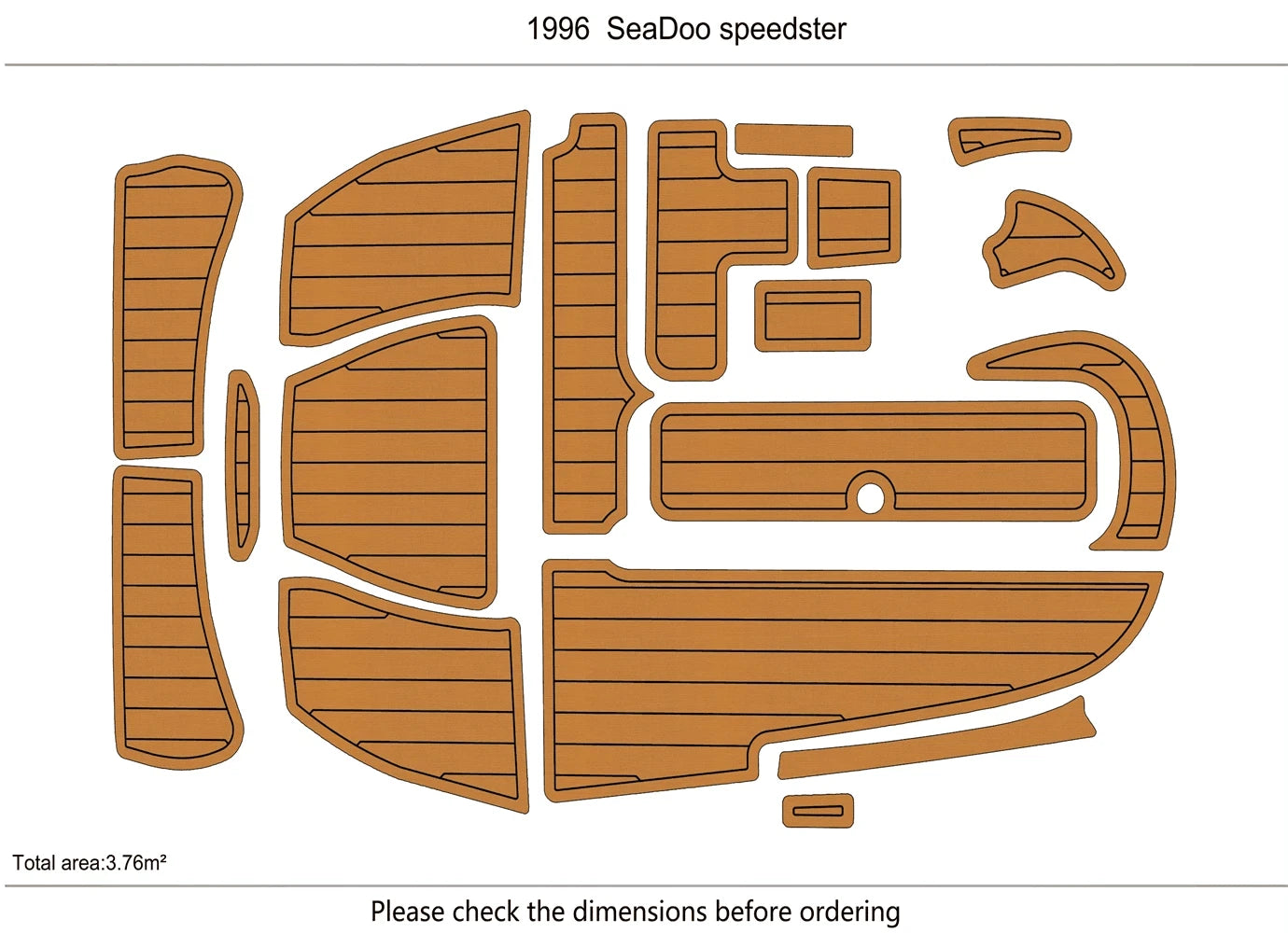 Seadek Swim Platform Cockpit Foam EVA Flooring Mat for Sea-Doo Speedster (1996)