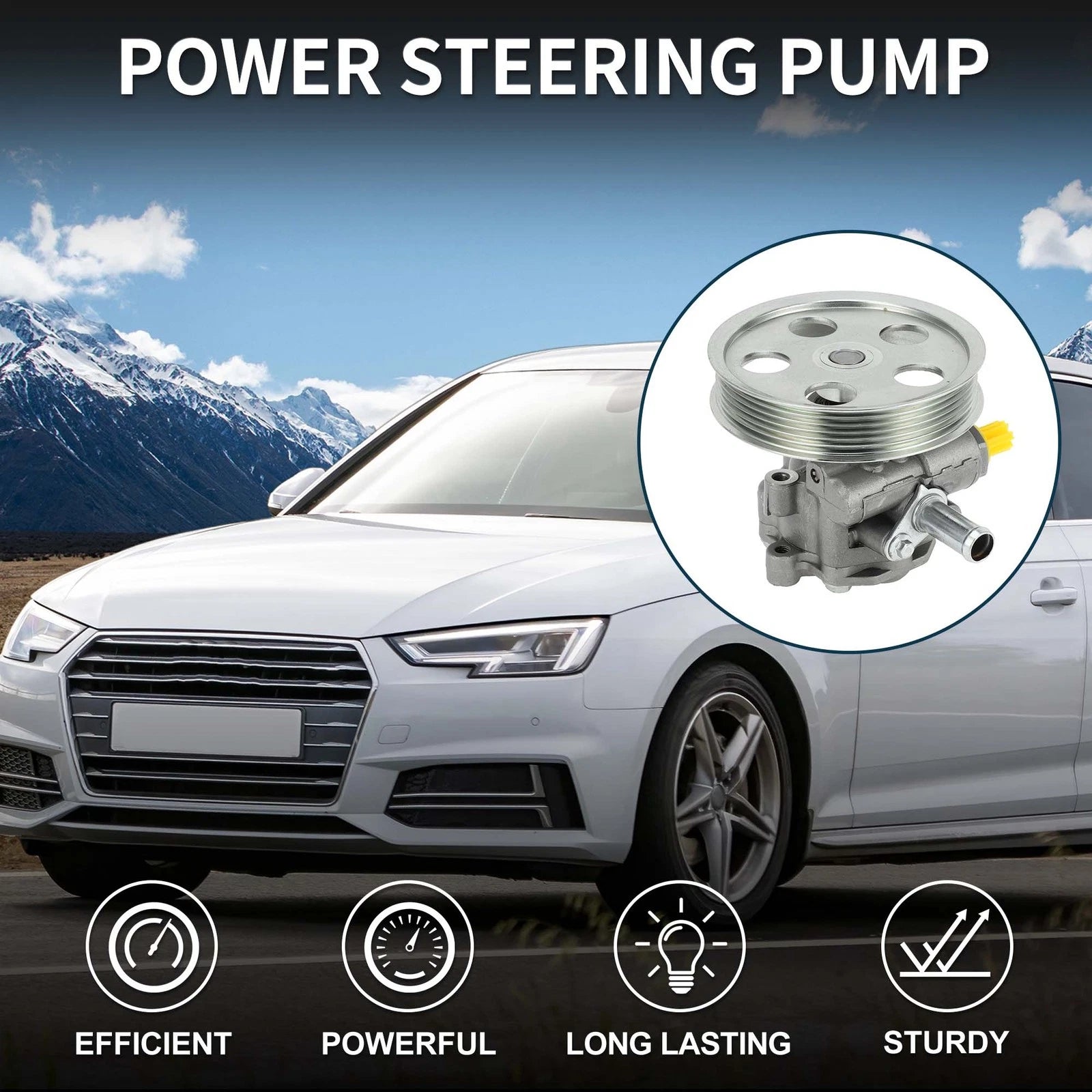 Power Steering Pump with Pulley for Audi A4 2.0L (2005–2009)