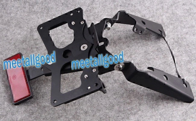 Black Rear License Plate Bracket CNC for Suzuki GSXR 1000 (2007–2008)