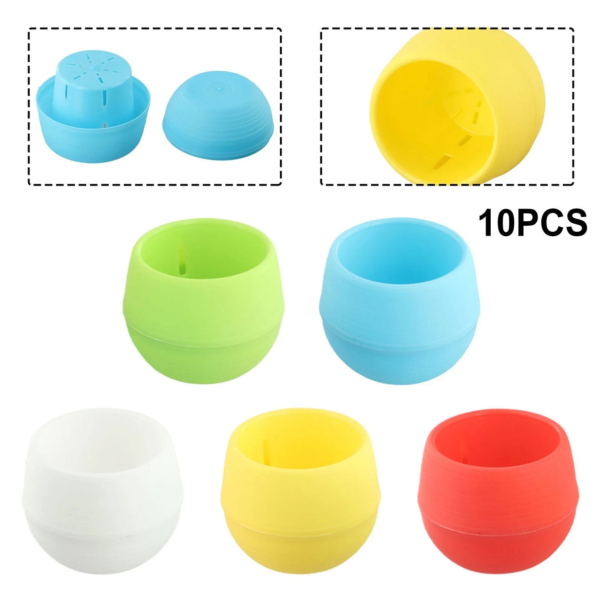 10pcs Artificial Succulent Plants in Round Pots for Home Decor