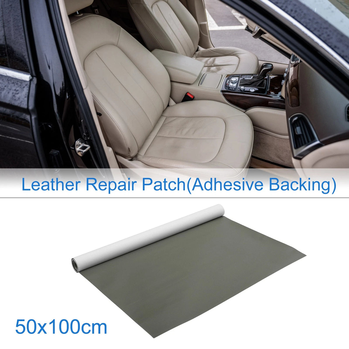 Self Adhesive Leather Repair Patch for Car Seat Sofa (19.6"x39", Deep Gray)