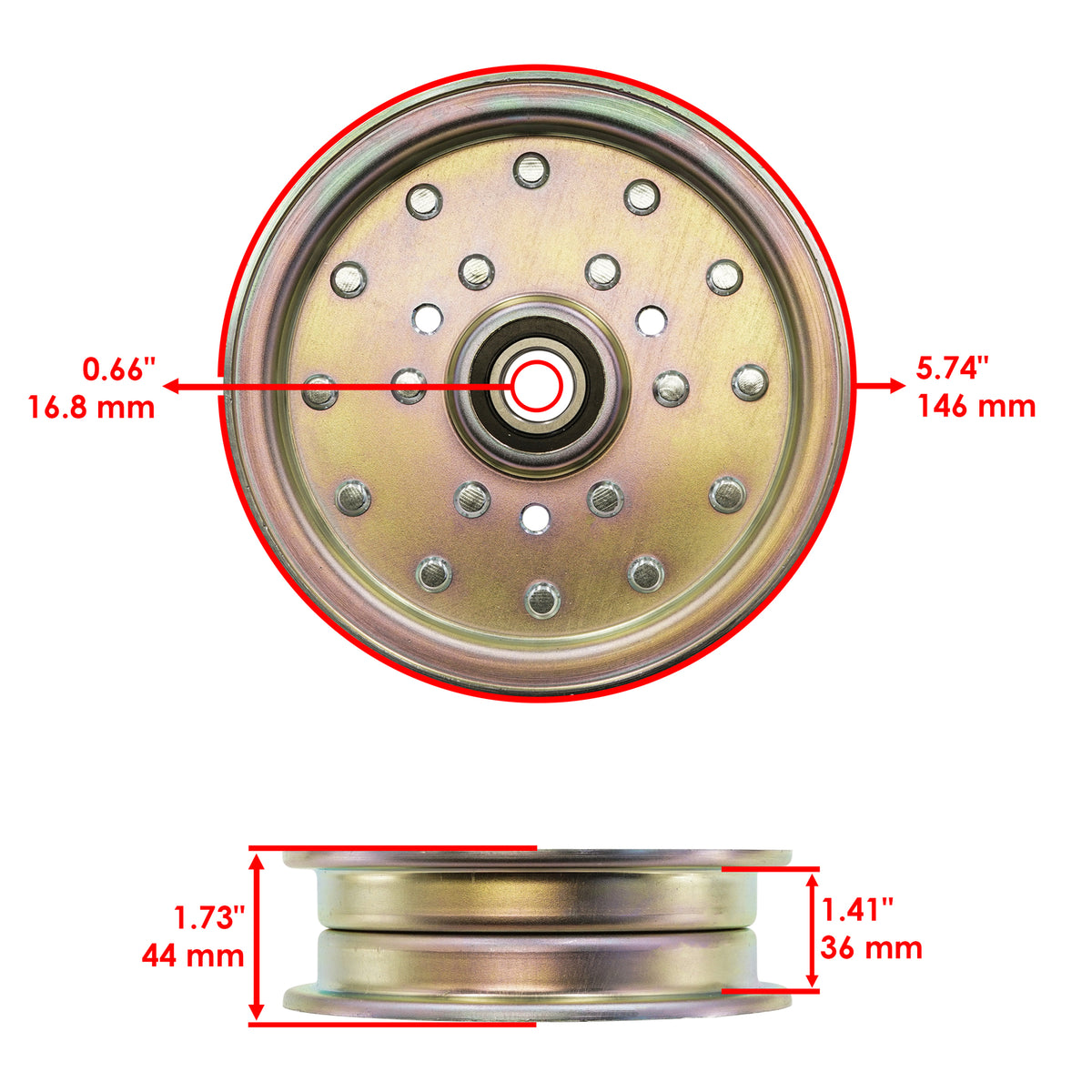 Deck Idler Pulley Replacement for Toro 76601 76602 74450 (2001–2009)