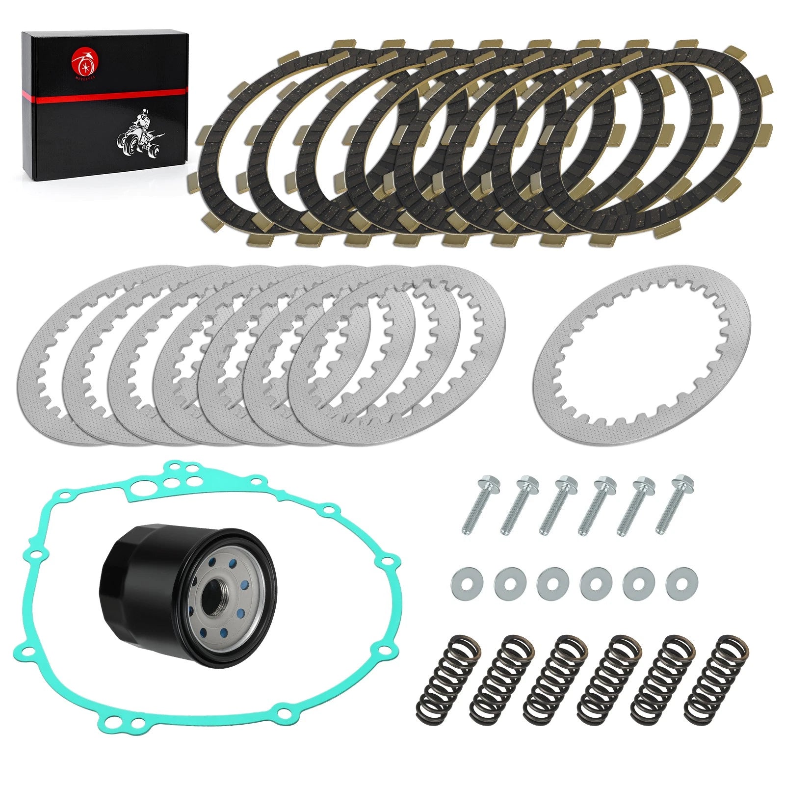 Complete Clutch Kit with Heavy Duty Springs & Gasket for Yamaha FZ6 FZS600 (2004–2009)