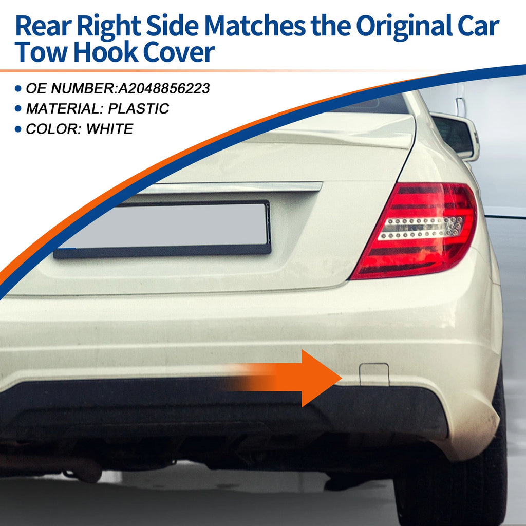 Tow Hook Cover for Mercedes-Benz C-Class W204 (2012–2015) White