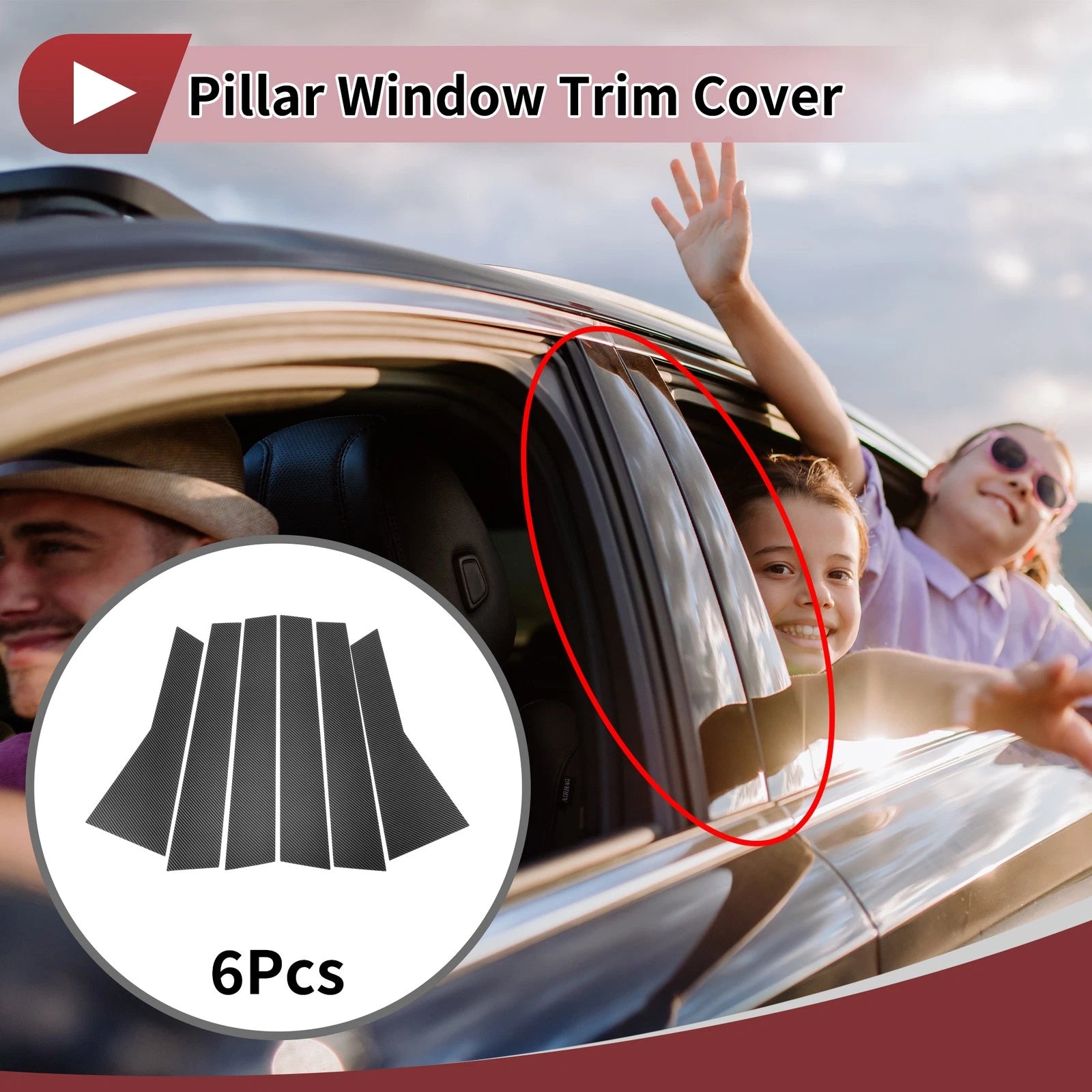6 Pc Car Door Pillar Window Trim Replacement for Honda CR V (2012–2016)
