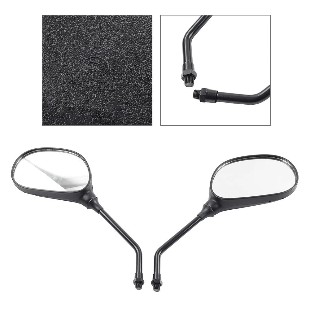 1 Pair Black Rearview Side Mirrors for Yamaha YBR125 (2005–2023)