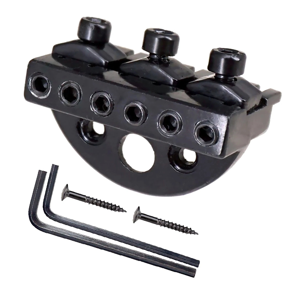 6-String Lock Nut for Headless Electric Guitar (Black Zinc Alloy)
