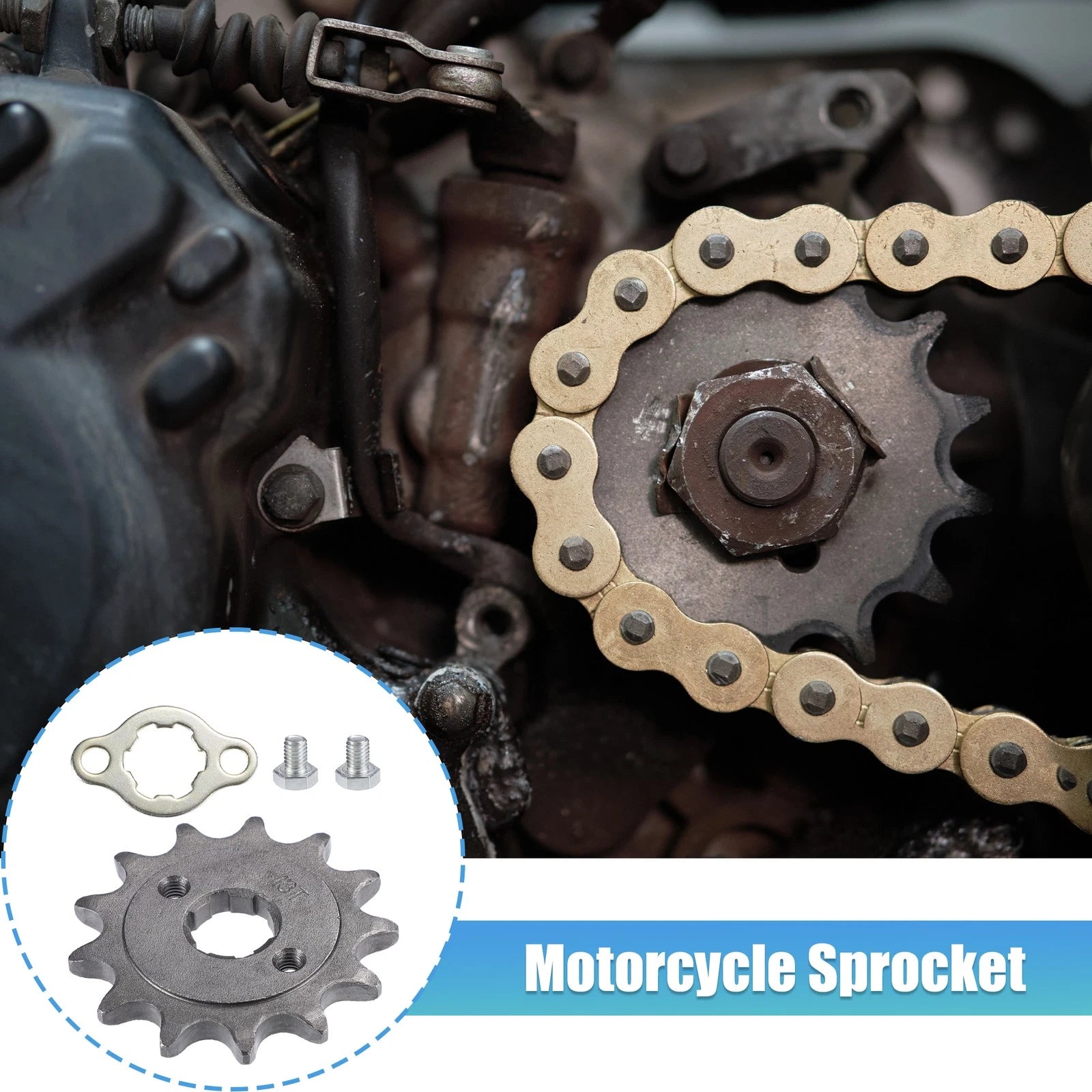 Front Engine Sprocket Set Replacement 13 Teeth for Dirt Pit Bike ATV (520) (20mm ID)