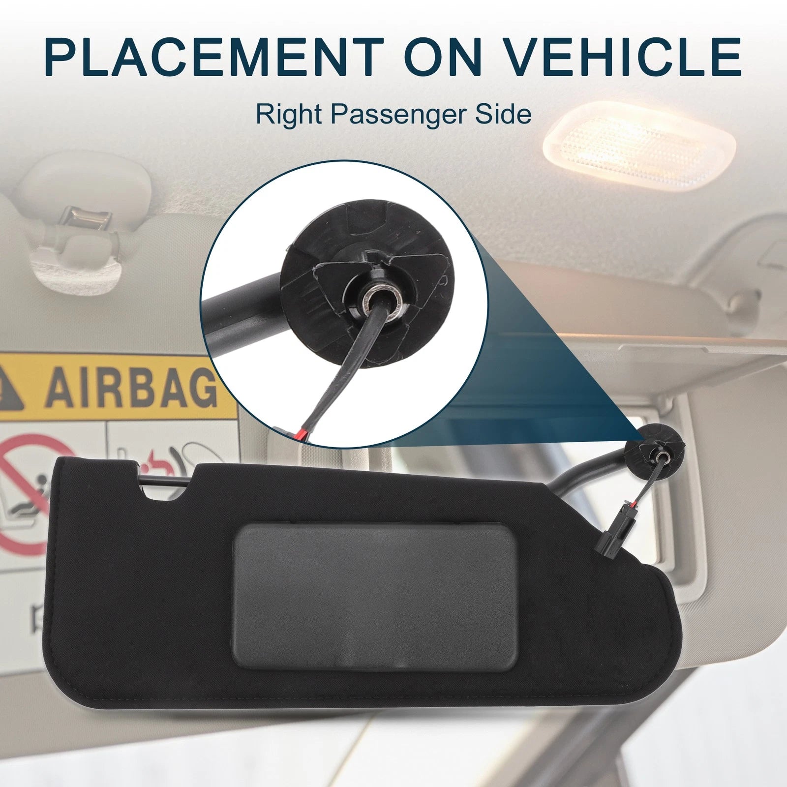 Sun Visor Right with Mirror Light for Chevrolet Corvette (2005–2013)