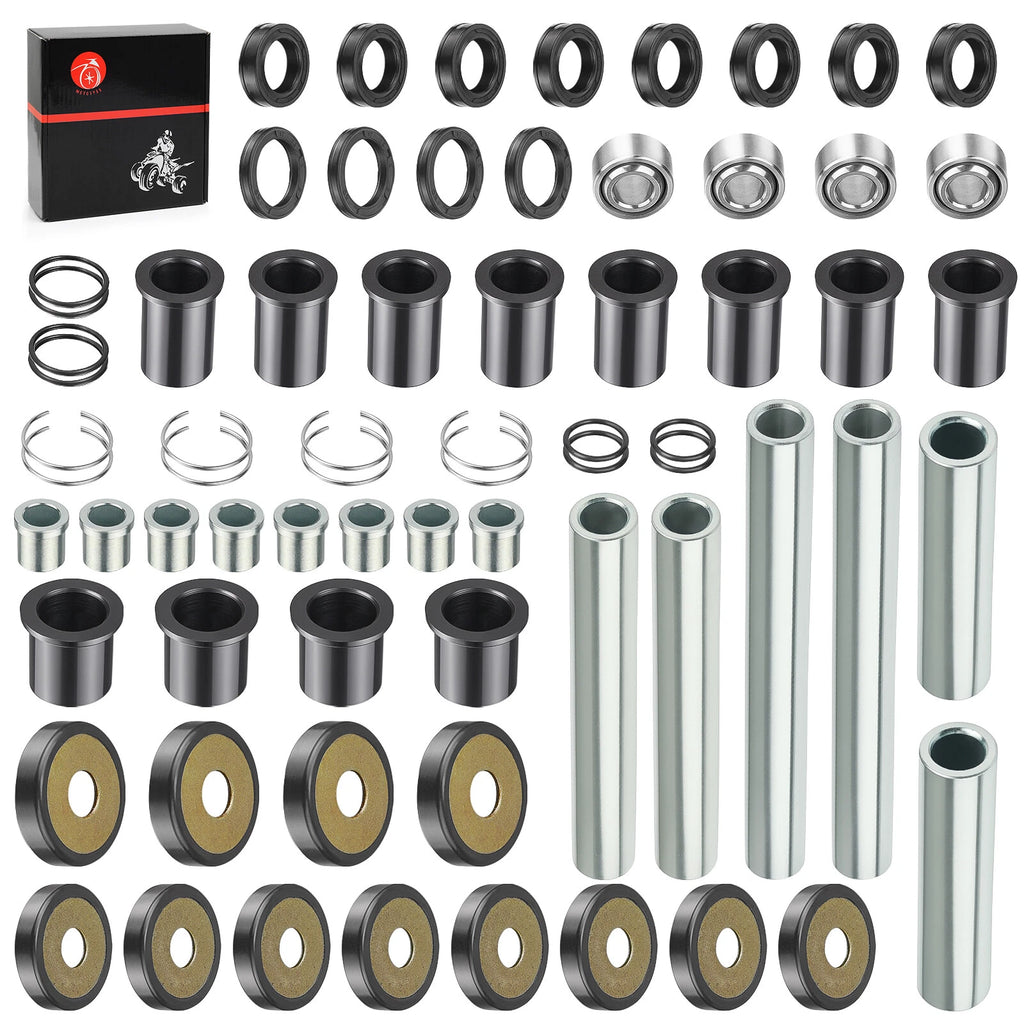 Set of 2 Rear Upper Lower A-arm Bushing Shaft Kit for Honda Rincon TRX650 TRX680