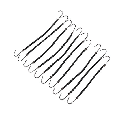 50Pcs Rubber Ponytail Hooks for Hair Styling - Black
