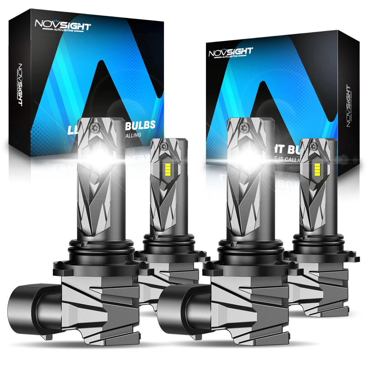 2X NOVSIGHT 9005 9006 LED Headlight Bulbs Kit for High Low Beam (6500K)