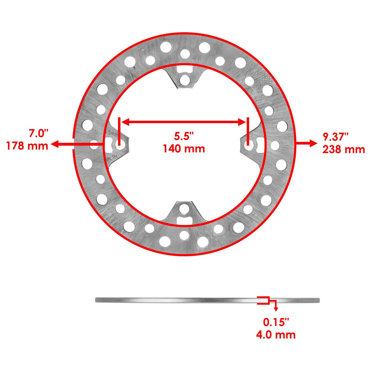 Front Rear Brake Disc Rotor Replacement for Honda CRF250R CRF250X (2004–2007)