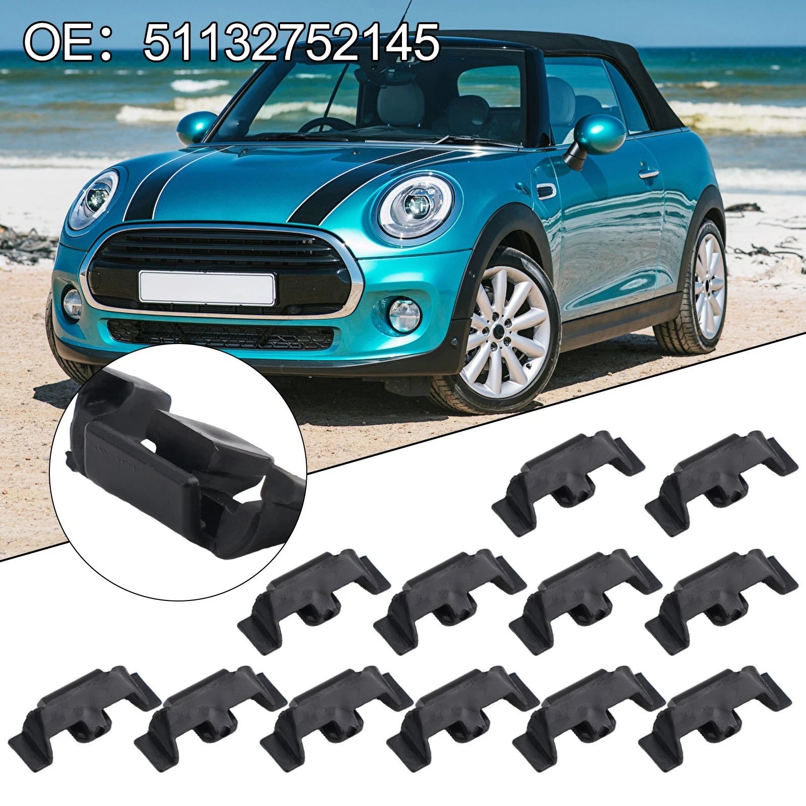 12X Headlight Trim Ring Clips for Mini Cooper (2010–2015)