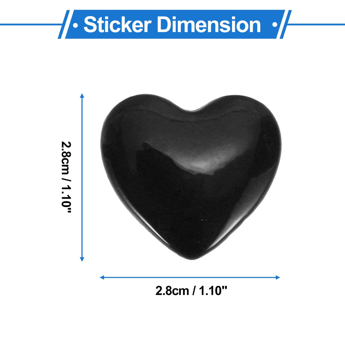 Set of 4 Heart Pattern Car Bumper Stickers Decals Waterproof 2.8x2.8cm