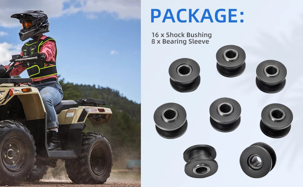 Shock Bushing Bearing Sleeve Kit for Arctic Cat 250 300 375 400 500 650 700 (1999–2019)