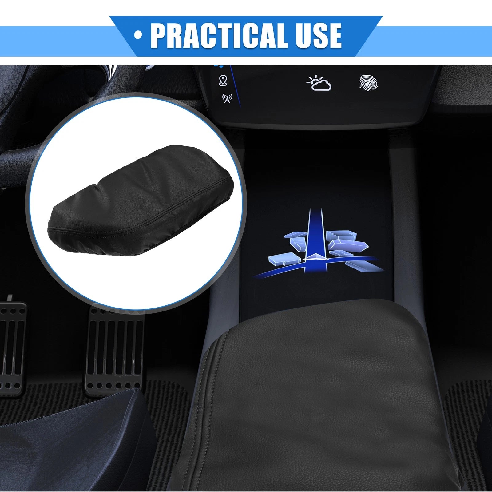 Center Console Pad Right Driver Fit for Toyota Camry (2018–2022) Black