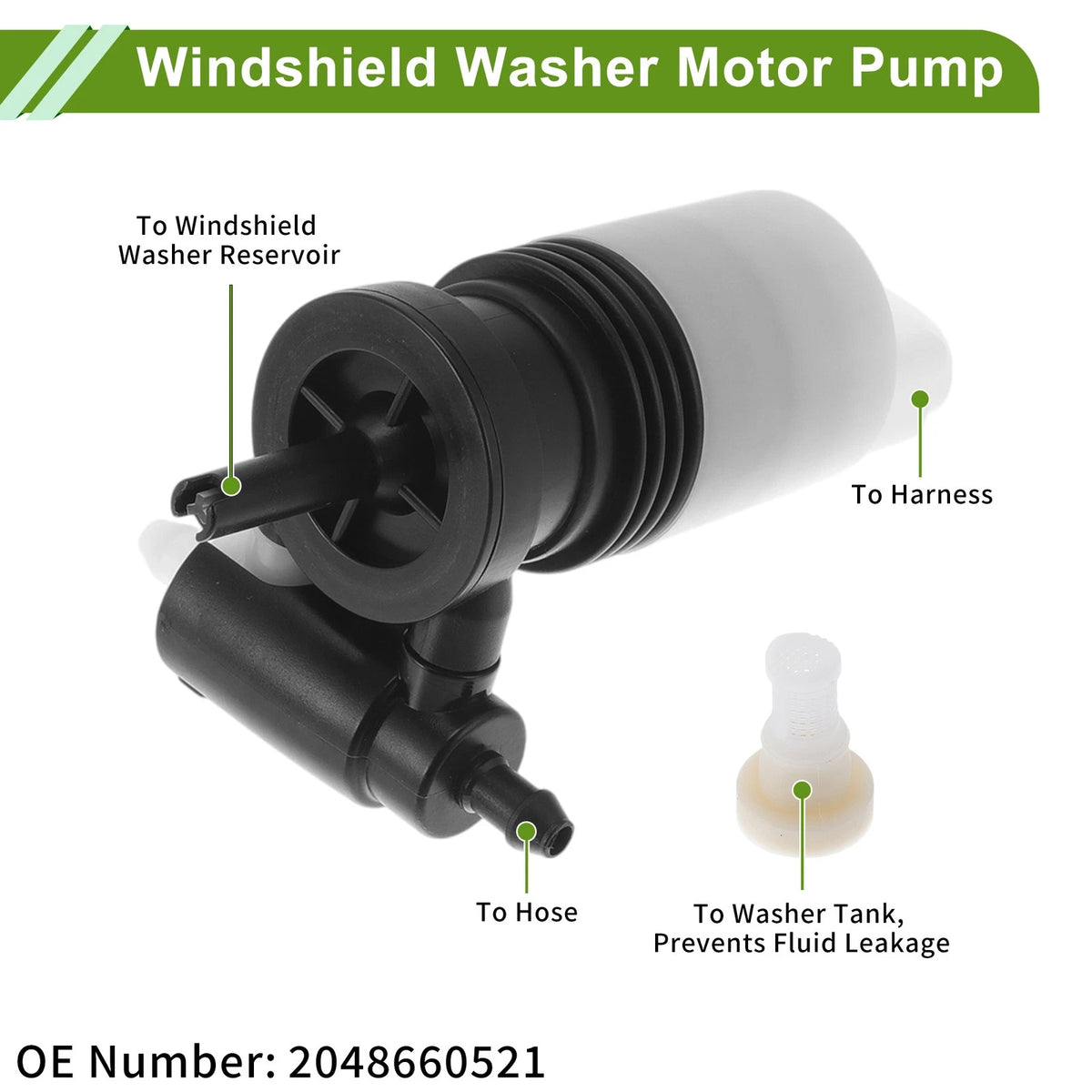 Windshield Washer Pump with Grommet for Audi A4 (No. 2048660521)