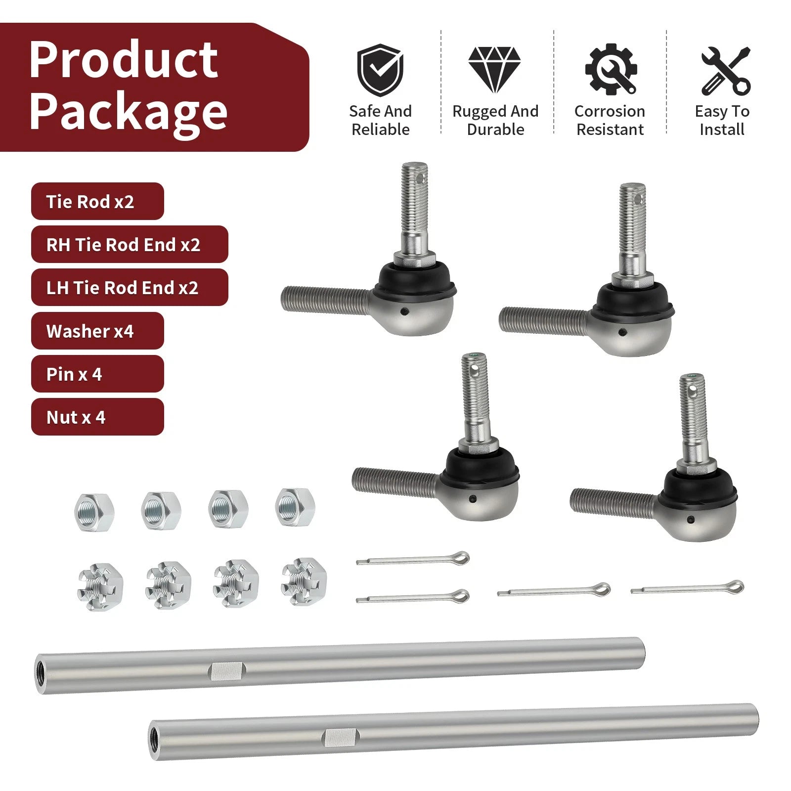 Tie Rod Ends Kit for Polaris Predator 500 (2003–2006) 7061113 5133933
