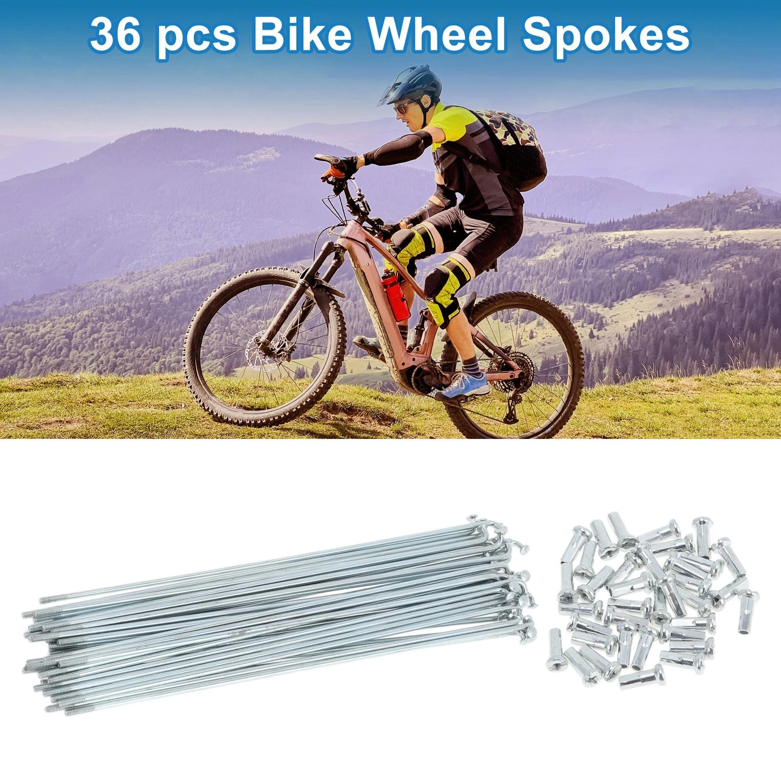 Bicycle Spokes Set 159mm Galvanized Carbon Steel for 14G Wheels (Any)
