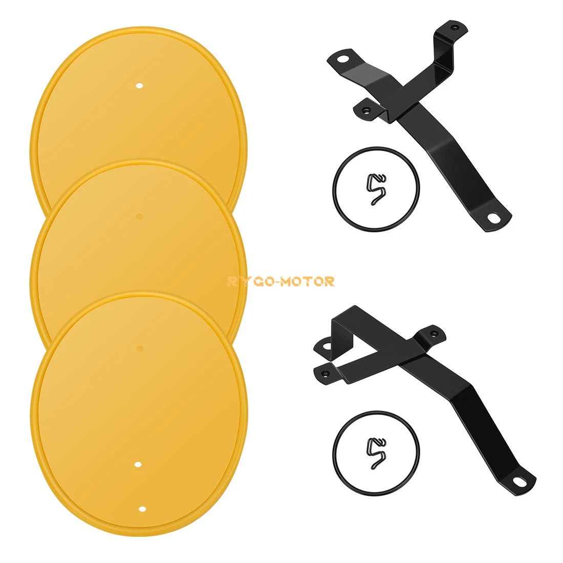 3 Yellow Number Plates w/ Brackets for Honda Z50 Z50R (1979–1987)